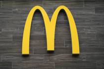 A McDonald's golden arches is shown at restaurant in Havertown, Pa., Tuesday, April 26, 2022. ...