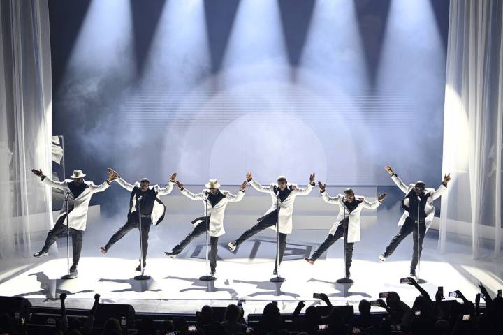 New Edition is shown at Encore Theater at Wynn Las Vegas on Wednesday, Feb. 28, 2024. The iconi ...