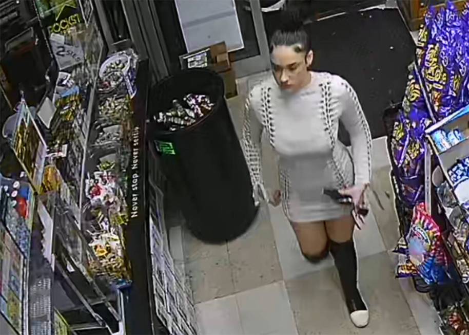 Sakari Harnden is seen on surveillance video entering a liquor store on Dec. 6, 2023, before sh ...