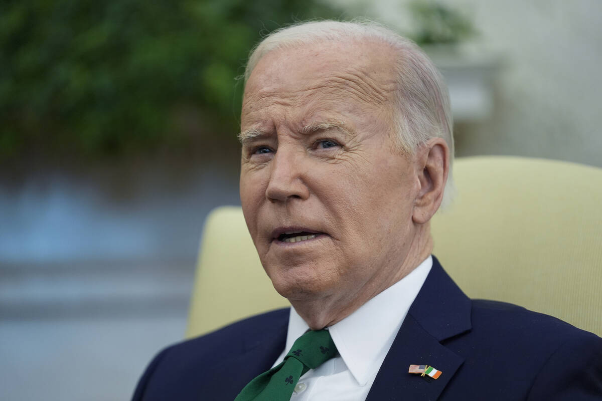 President Joe Biden meets with Irish Prime Minister Leo Varadkar in the Oval Office of the Whit ...