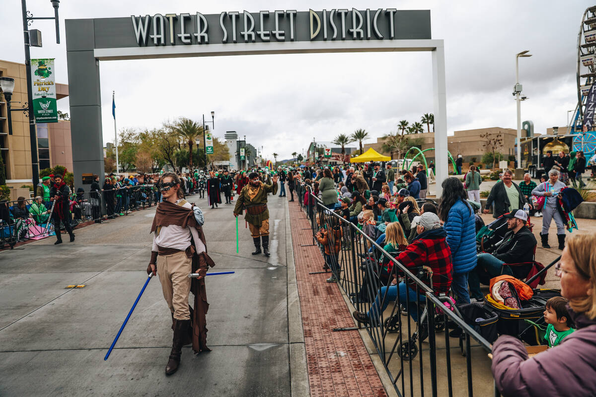 Members of Las Vegas Star Wars Clubs participate in the the St. Patrick’s Day parade on ...