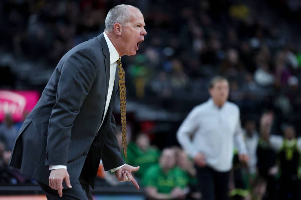 Colorado Buffaloes head coach Tad Boyle shouts from the sideline during the second half of the ...