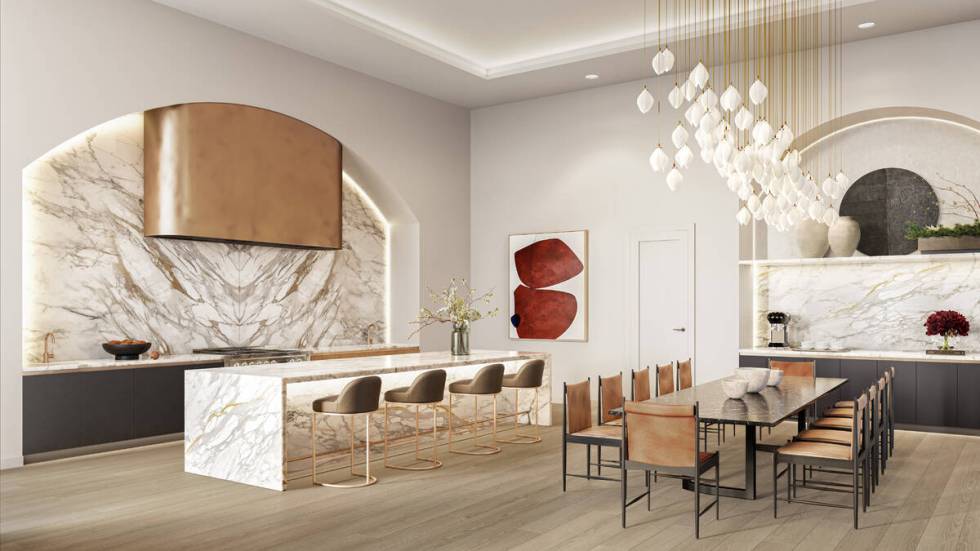 Renderings for the interior of the 32-story luxury condo high-rise Cello Tower in the Symphony ...