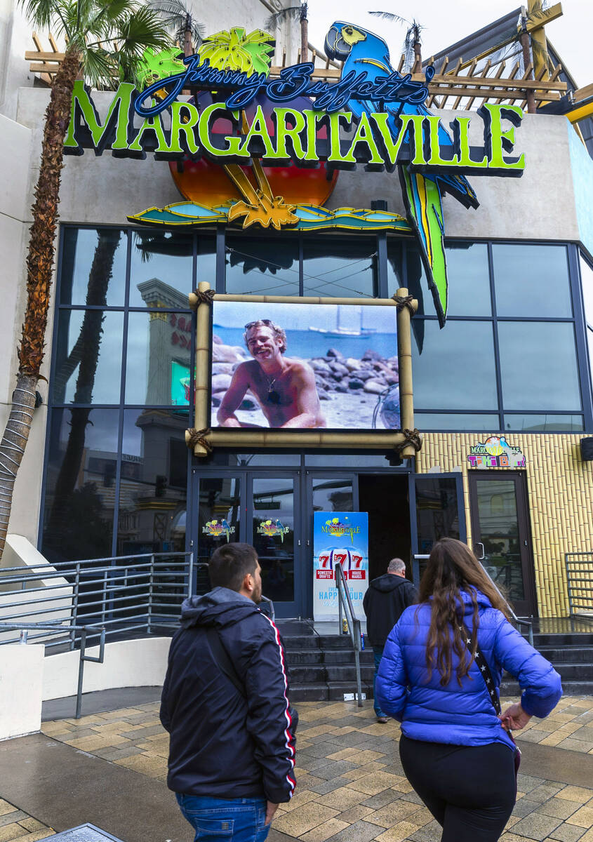 Pedestrian walk about Margaritaville off the Strip on Friday, March 15, 2024, in Las Vegas. (L. ...