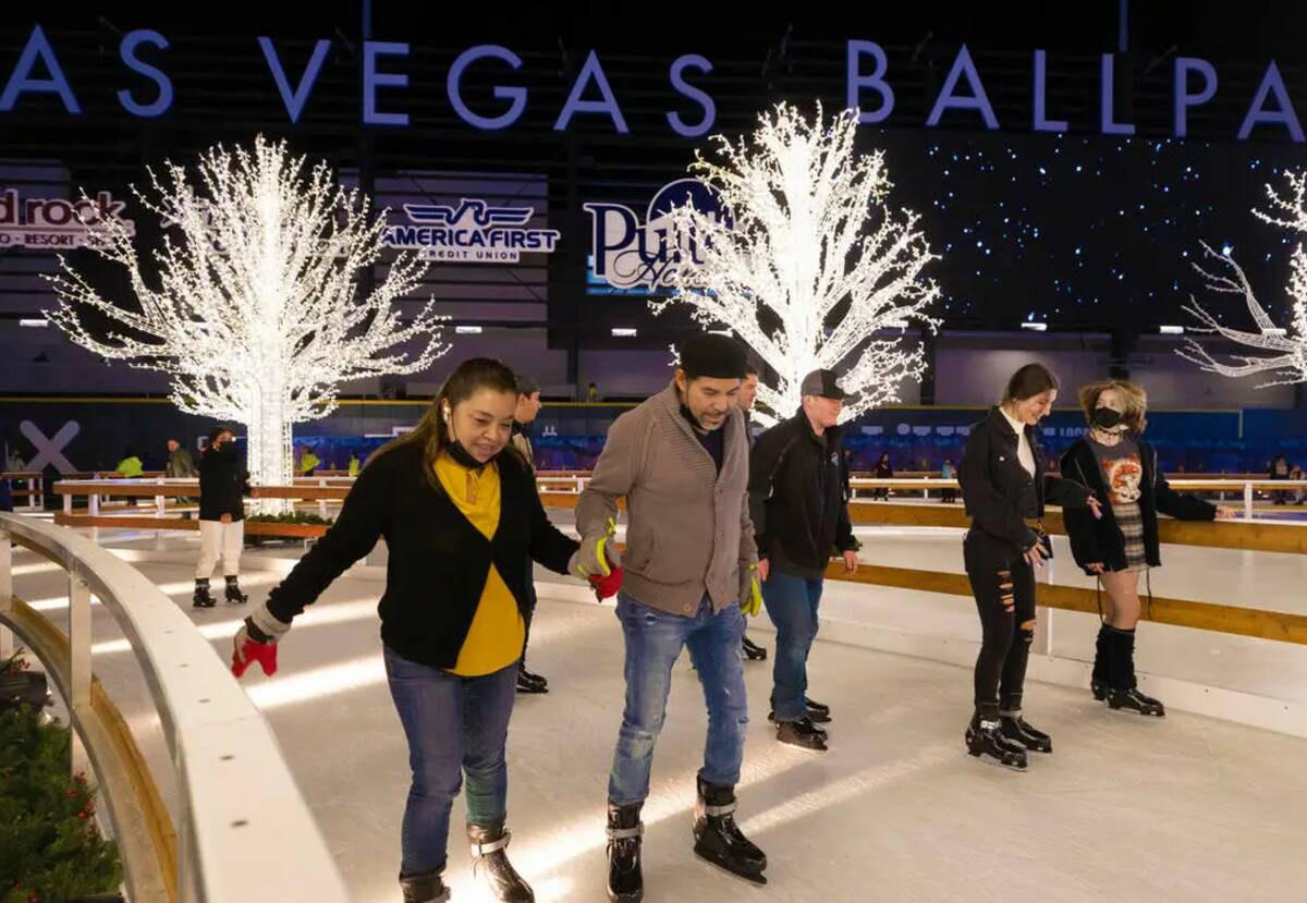 Ice skaters enjoy Enchant at Las Vegas Ballpark in November 2021. (Las Vegas Review-Journal)
