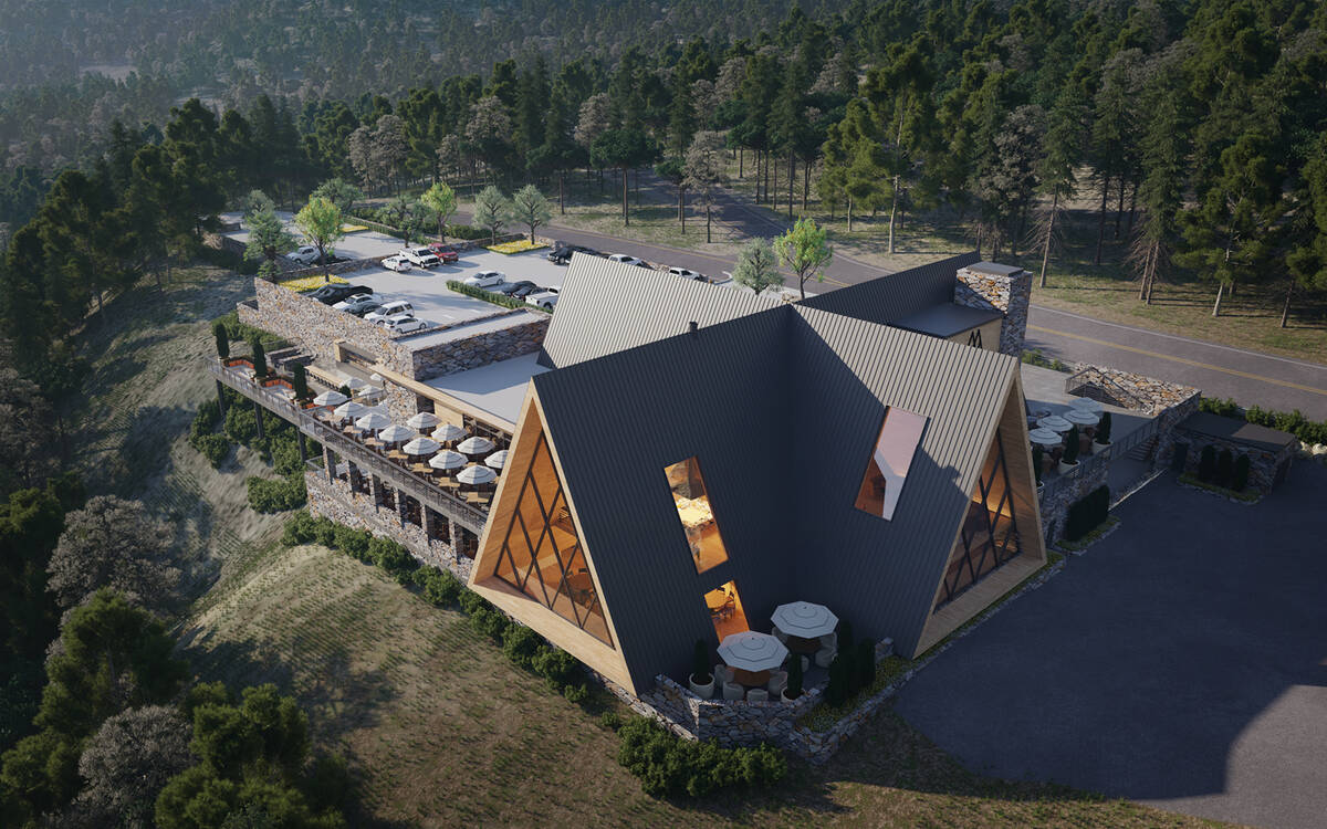 A rendering of the A-frame Mount Charleston Lodge that could break ground in early 2025 near La ...