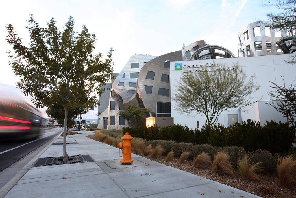The exterior of the Cleveland Clinic Lou Ruvo Center for Brain Health in downtown Las Vegas is ...