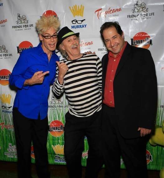 Magician Murray Sawchuck, comedian Gallagher and comic/Laugh Factory manager Harry Basil at the ...