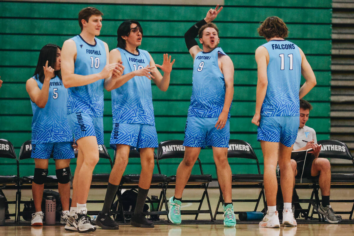 Foothill players celebrate during a game against Palo Verde at Palo Verde High School on Thursd ...