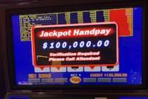 A video poker player won $100,000 on Friday, March 22, 2024, at Caesars Palace in Las Vegas. (C ...