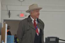 Mark Kampf, the Nye County Clerk, inside the Bob Ruud community center on primary election day ...