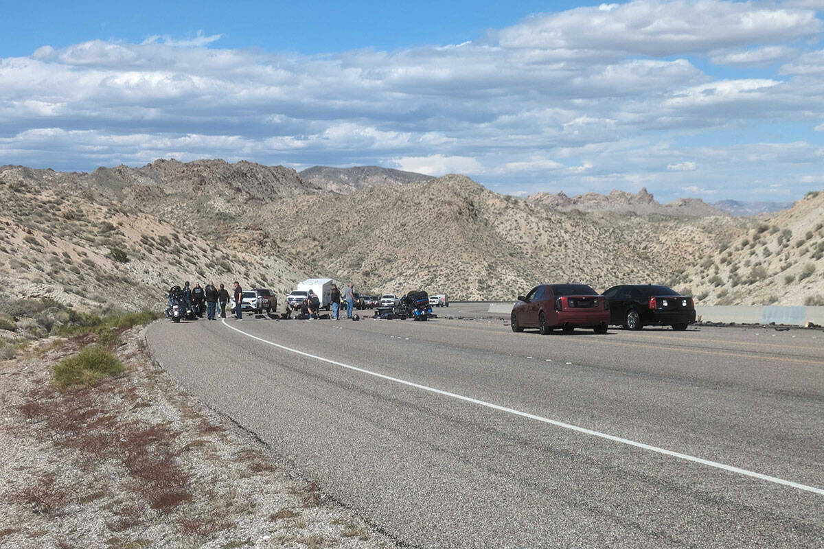 Three people died in a collision on state Route 163 near Laughlin on Saturday, March 23, 2024. ...