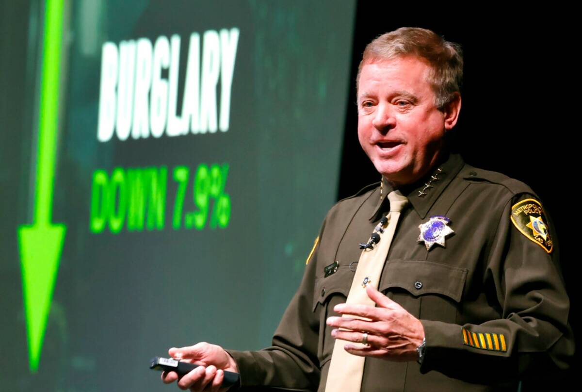 LVMPD Sheriff Kevin McMahill delivers the State of the Department at the Sphere on Monday, Feb. ...