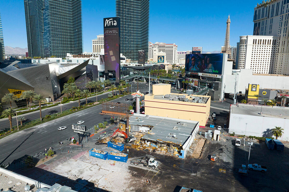 Demolition was underway at the site of what used to be the Travelodge motel on the Strip, 3735 ...