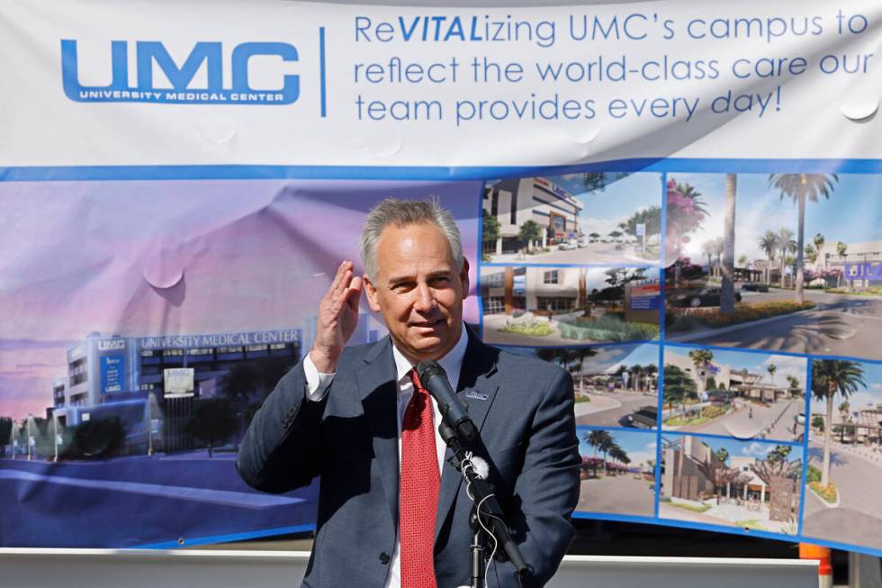 UMC CEO Mason Van Houweling speaks during a groundbreaking ceremony for a renovation project, M ...
