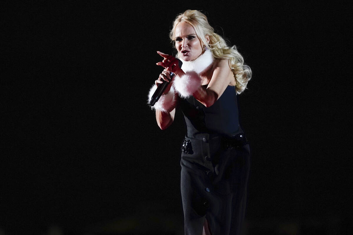 Kristin Chenoweth performs during the National Christmas Tree lighting ceremony on the Ellipse ...