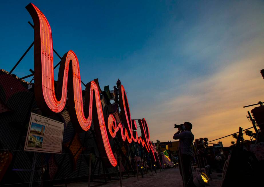 The Moulin Rouge sign has been reilluminated at the Neon Museum. (Chase Stevens/Las Vegas Revie ...