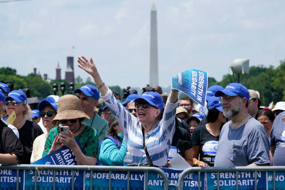 FILE - People attend the "NO FEAR: Rally in Solidarity with the Jewish People" event ...