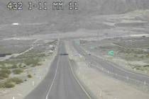 Cameras show police activity on Interstate 11 near Boulder City after a fatal crash on Sunday, ...