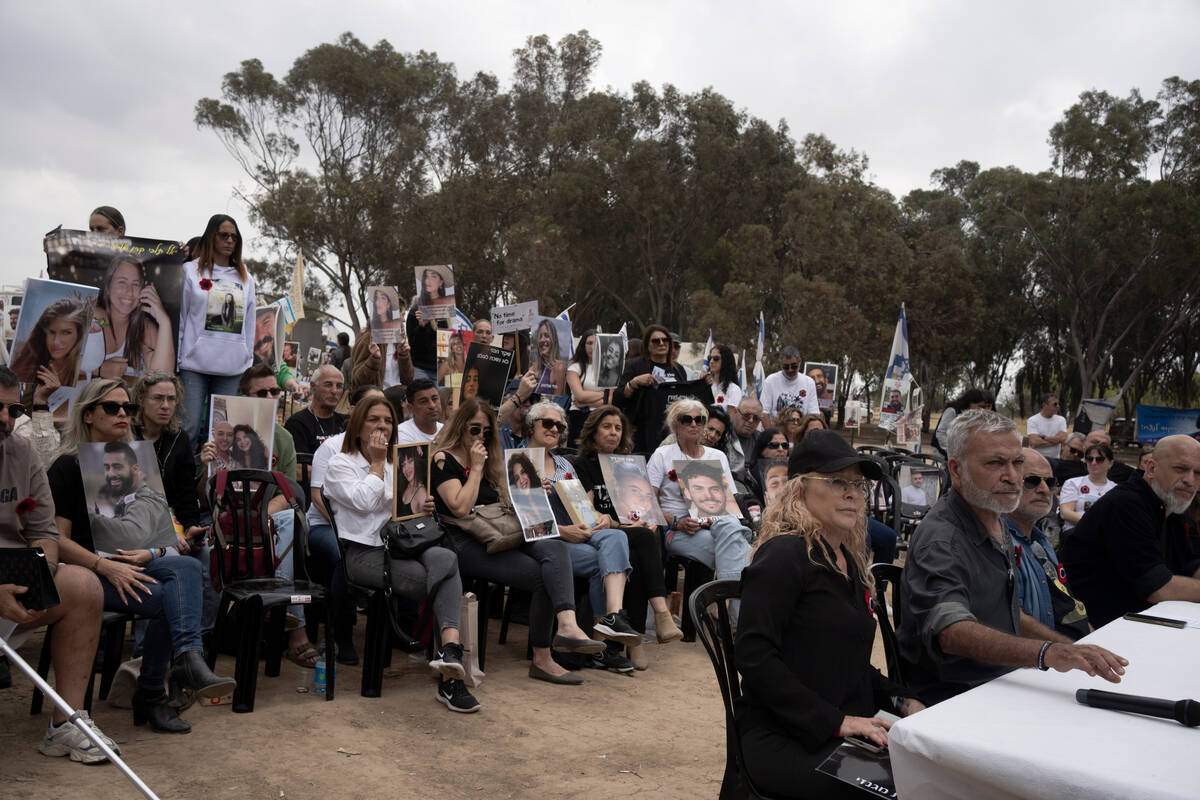 Relatives of hundreds killed or kidnapped to Gaza in a cross-border attack by Hamas at the Nova ...