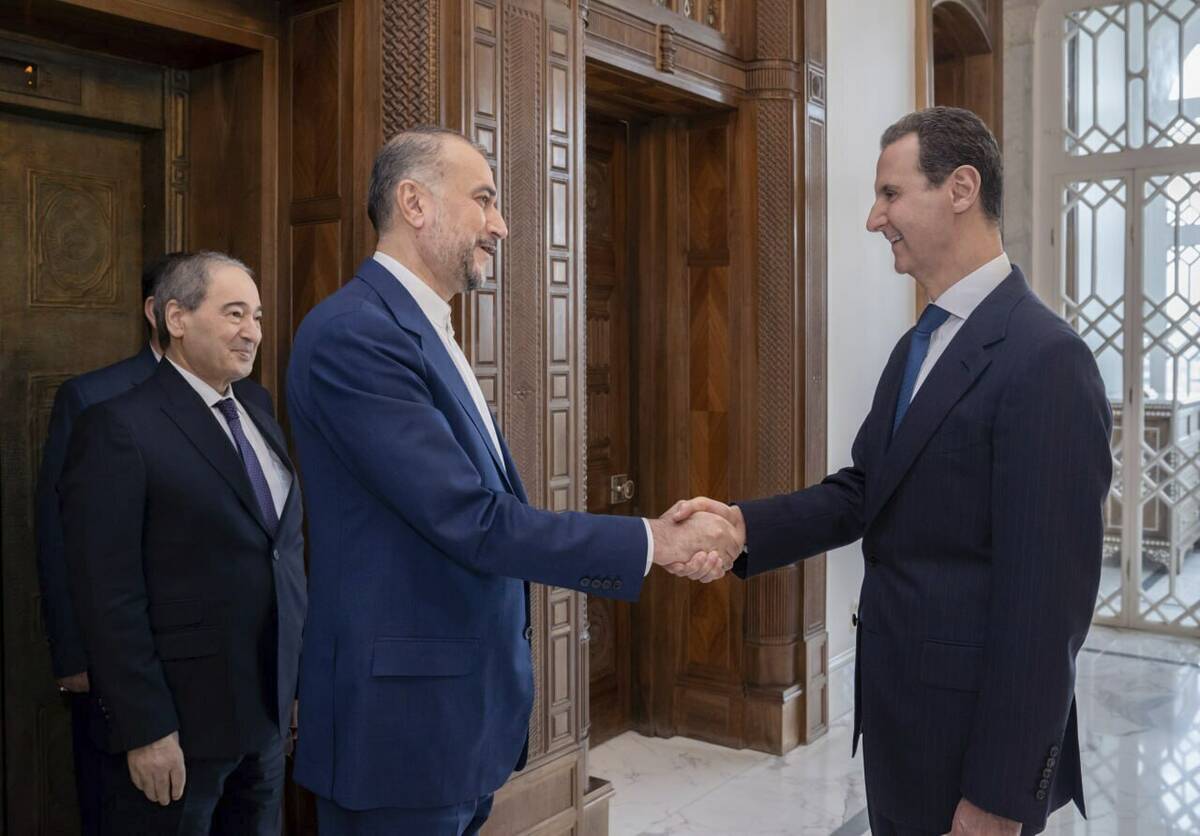 In this photo released on the official Telegram page of the Syrian Presidency, Syrian President ...