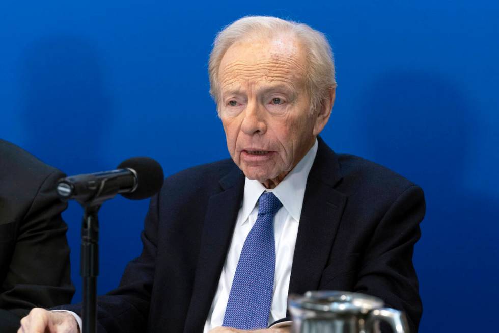 Former Sen. Joe Lieberman speaks in Washington on Jan. 18, 2024. (AP Photo/Jose Luis Magana, File)