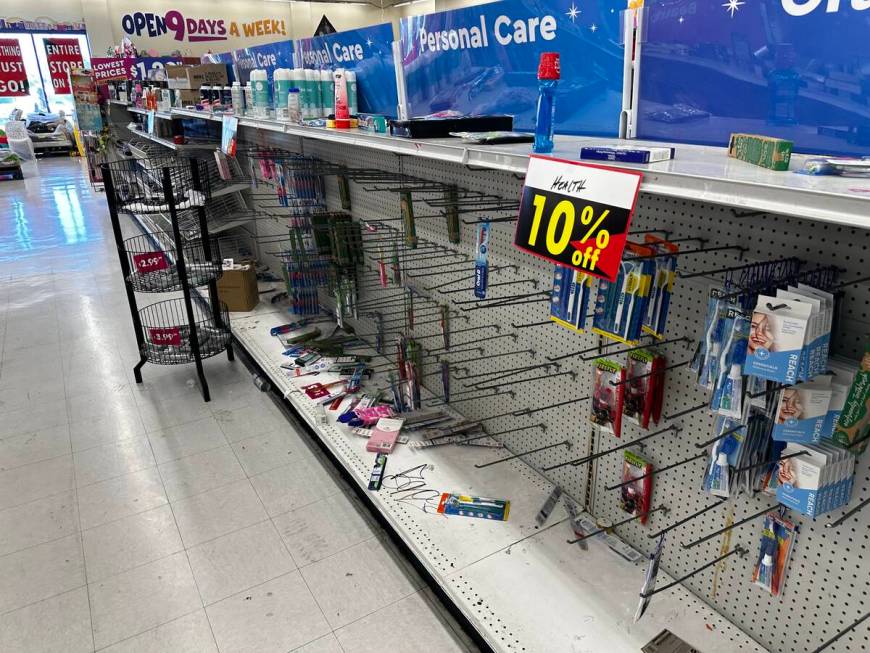 The inside of the soon-to-close 99 Cents Only store near the intersection of Cheyenne Avenue an ...