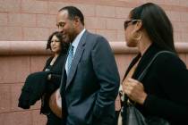 O.J. Simpson arrives at the Clark County Regional Justice Center with his sister Carmelita Duri ...