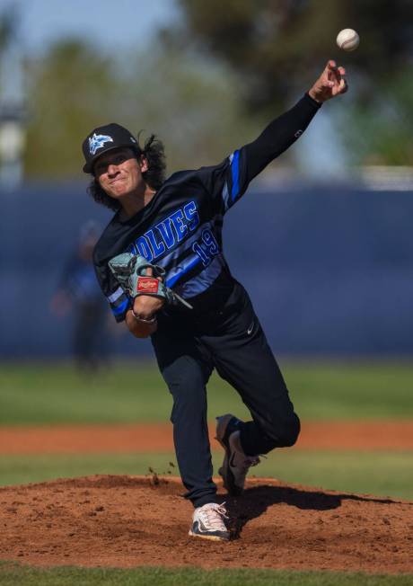 Basic pitcher Alex Gelb releases a throw against a Spring Valley batter during the third inning ...