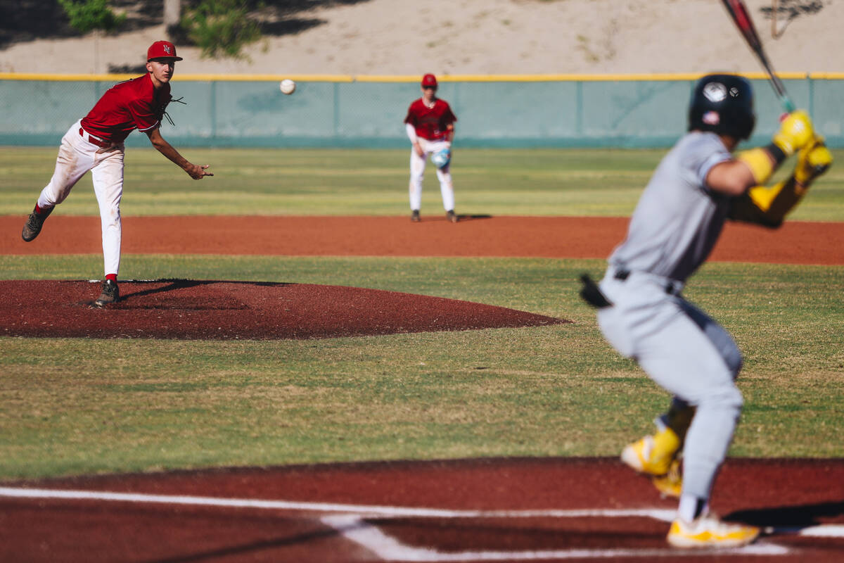 Las Vegas pitcher Mickey Martinez (7) throws the ball from the pitchers mound during a baseball ...