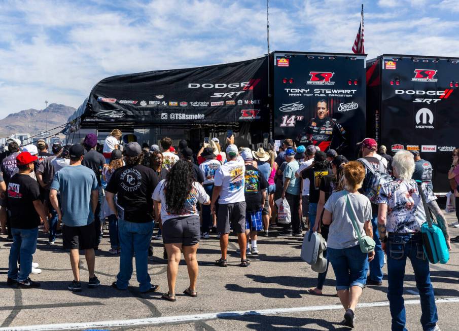 during Day 1 of NHRA 4-Wide Nationals on "The Strip" at the Las Vegas Motor Speedway ...