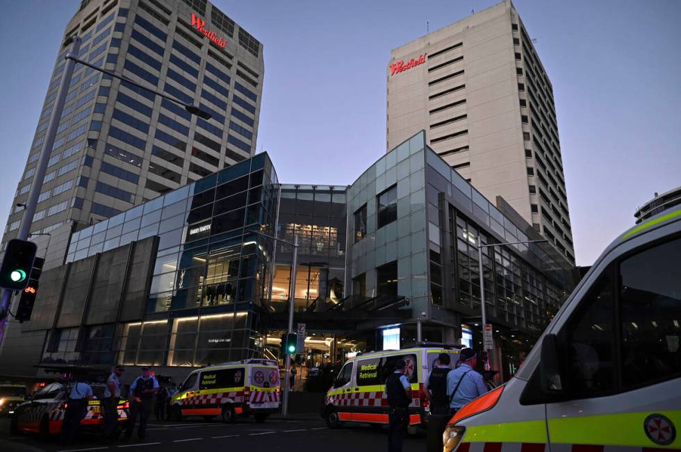 Emergency services are seen at Bondi Junction after multiple people were stabbed inside the Wes ...