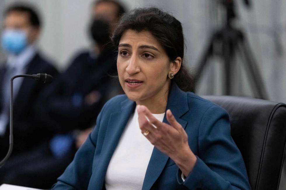 Lina Khan, then a nominee for Commissioner of the Federal Trade Commission, speaks during a hea ...