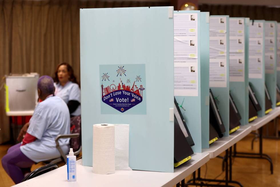 The polling place at Doolittle Community Center is open but empty during the presidential prefe ...