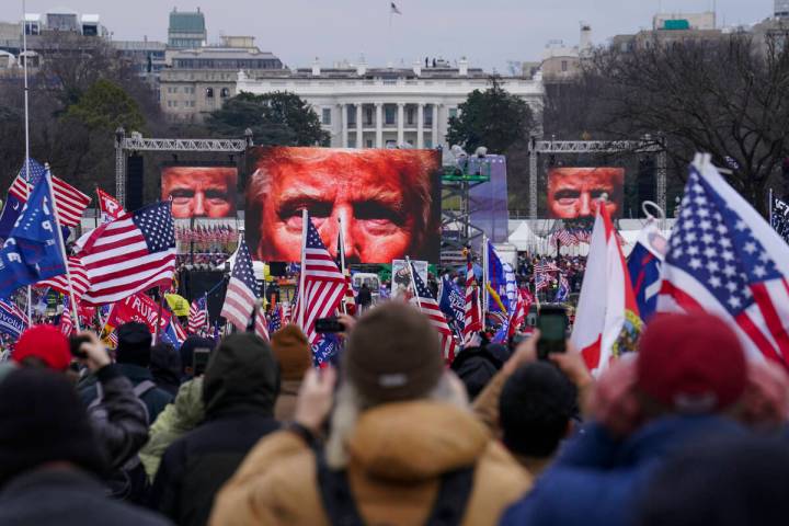 FILE - Supporters of Donald Trump participate in a rally in Washington, Jan. 6, 2021. The Supre ...