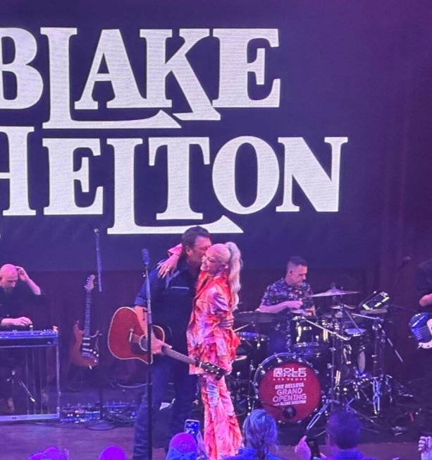 Blake Shelton and Gwen Stefani appear at the grand opening of Ole Red Las Vegas on Tuesday, Apr ...