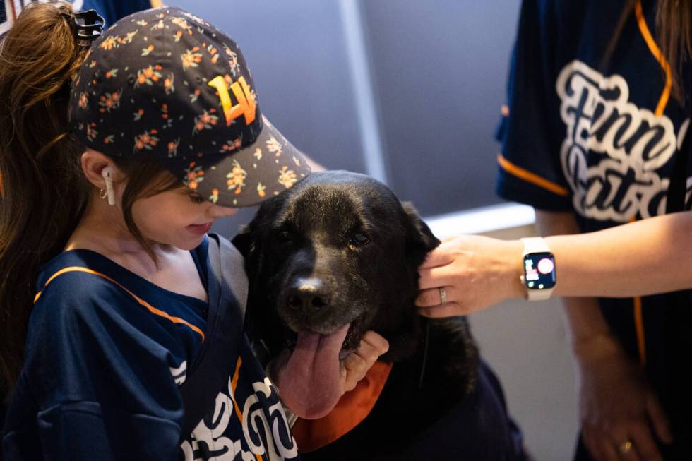 Finn the Bat Dog is loved up by fans on the night of his retirement as the Las Vegas Aviators&# ...