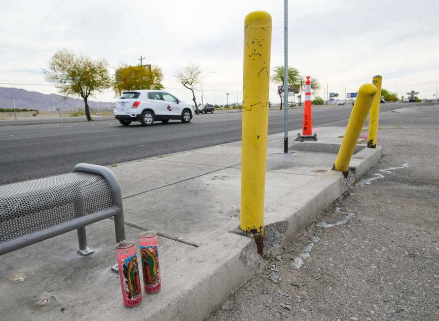 This is the scene on Boulder Highway near Sahara Avenue Thursday, April 18, 2024, where a DUI s ...