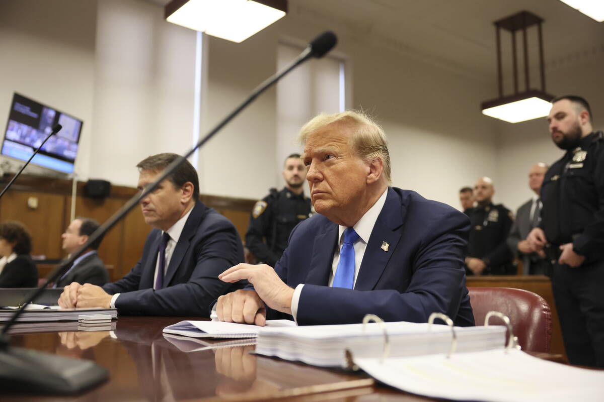 Former President Donald Trump appears at Manhattan criminal court during jury selection in New ...