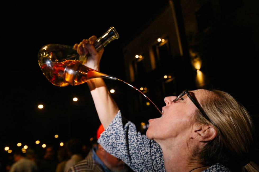 Bottoms up at the 2023 Vegas Unstripped food and drink festival in downtown Las Vegas. In 2024, ...