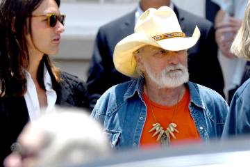 FILE - Dickey Betts, a founding member of the Allman Brothers Band, exits the funeral of Gregg ...