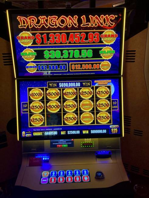 A slots player won a jackpot of $690,000 on Friday, April 19, 2024, at Caesars Palace in Las Ve ...