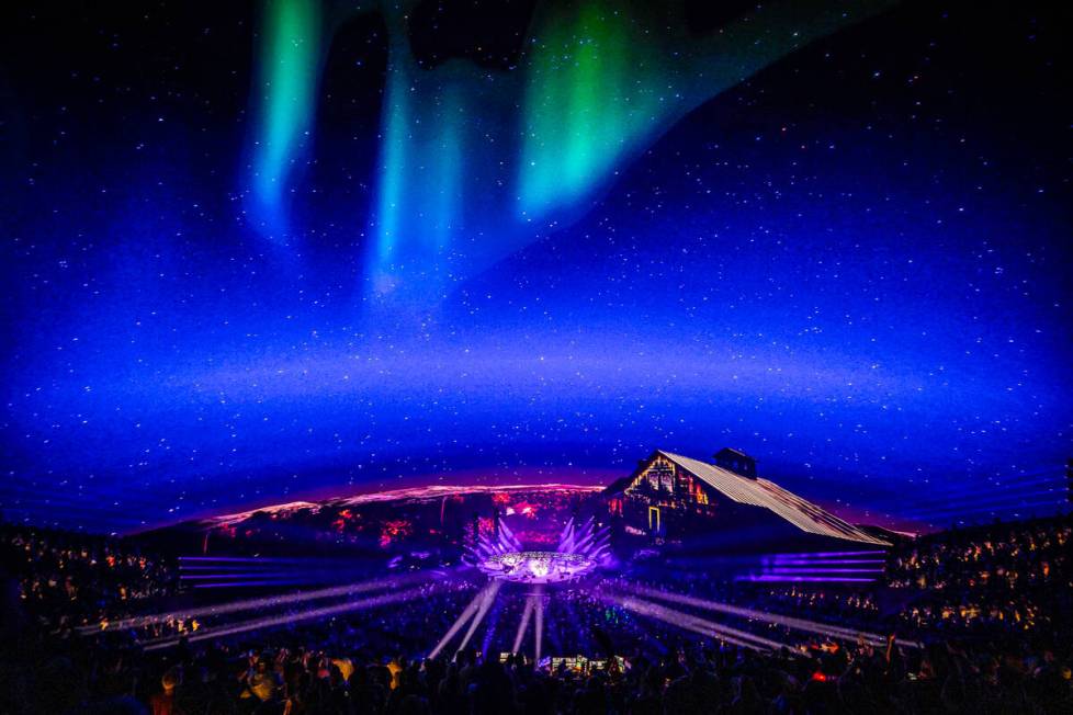 A scene from Phish's opening night at the Sphere in Las Vegas on Thursday, April 19, 2024. (Ali ...