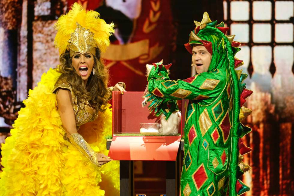 Piff The Magic Dragon, Showgirl Jade Simone and Mr. Piffles are shown on an episode of "America ...