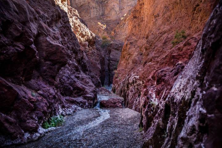 The slot canyon leading to the Arizona Hot Springs along the Colorado River, Saturday, Dec. 5, ...