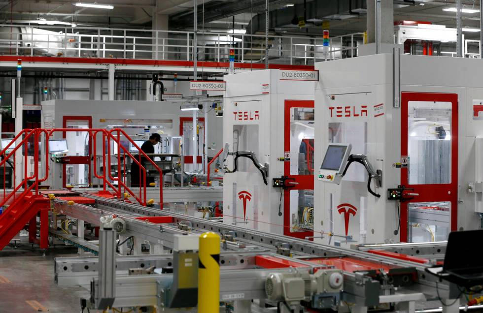 The Tesla Gigafactory, east of Reno, Nev., seen on Tuesday, Dec. 4, 2018, currently sits on a 1 ...