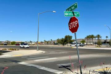 Lake Mead Parkway and Cornelius Kelly Avenue in Henderson, where a 71-year-old man using a whee ...