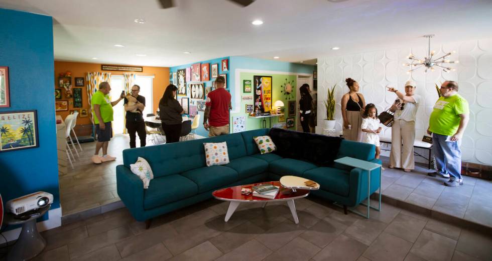 An interior view of a 1965 home is seen in the historic Paradise Palms neighborhood during a to ...