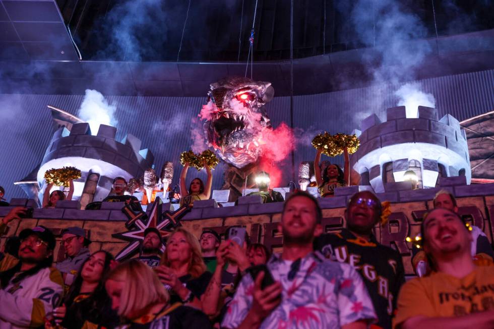 The Golden Knights new dragon spews before Game 4 of an NHL hockey Stanley Cup first-round play ...