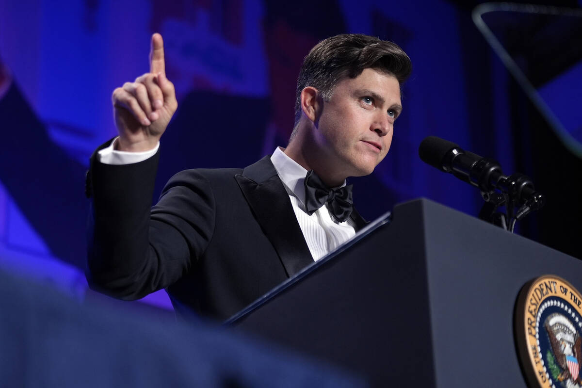 Host Colin Jost speaks at the White House Correspondents' Association Dinner at the Washington ...